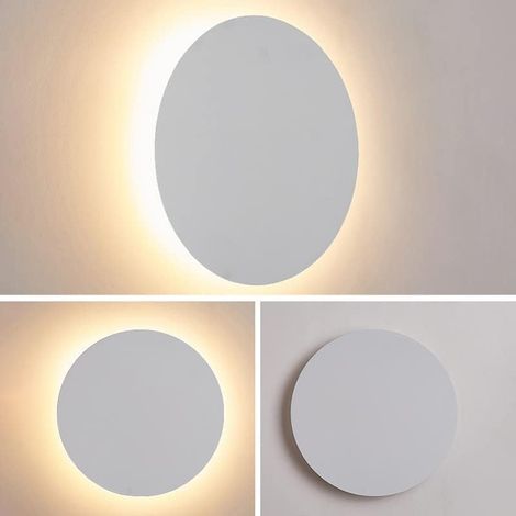 Applique murale led ronde interrupteur tactile moderne salon chambre décoration applique murale blanche 18cm lumière tricolore (1/5)