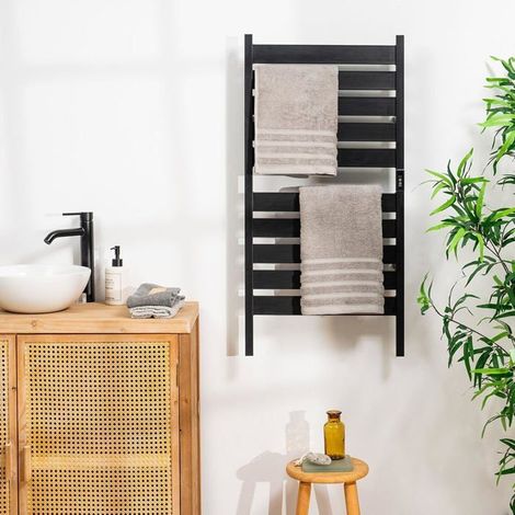 Sèche-Serviettes Électrique - CELLUSTOP - 10 Barres - 260 W - Noir - Minuterie 2-4h (1/5)