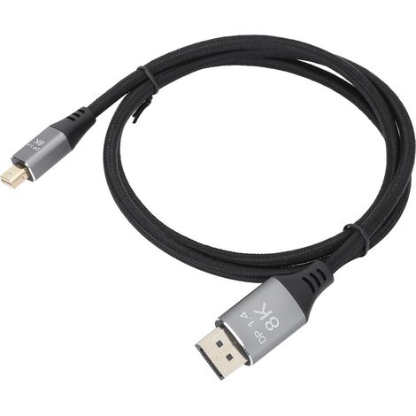 Câble Mini DisplayPort vers DisplayPort 1.4, 8K 60Hz HDR, 1 mètre, Compatible MacBook, PC, Moniteur 4K/8K