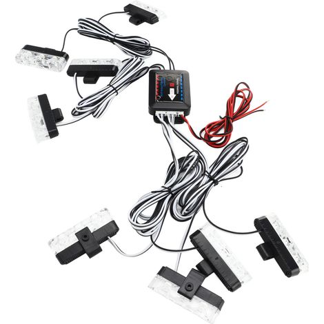 Gyrophares d'urgence 12V pour voiture, 24 LED 6000K super lumineux, étanches IP67, universels pour camion, UTV, ATV (1/5)