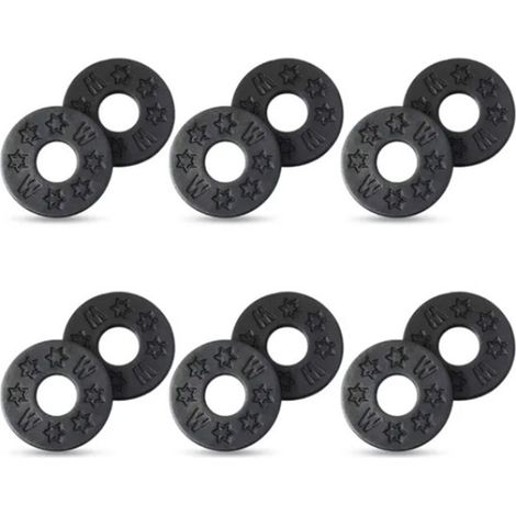 12 rondelles noires en caoutchouc pour sangles de guitare, jeu antidérapant décoratif pour basse, kit de verrouillage de sangle, accessoires de fixation (1/5)