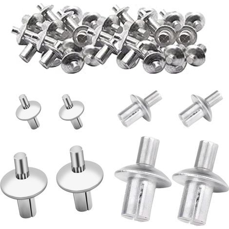 200 Rivets, 5x7/9/11/13mm, Aluminum, Round Head, Expansion, Metal, Plastic, Wood, Automotive (1/5)