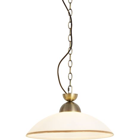 QAZQA Suspension classique bronze avec verre opale - Katarina