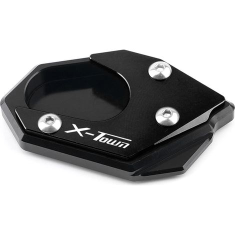 (Noir) Compatible avec les motos KYMCO XTown X-Town 125, 300, 300i et 125i : béquille latérale, extension de support, plaque d'agrandissement maxpower (1/3)