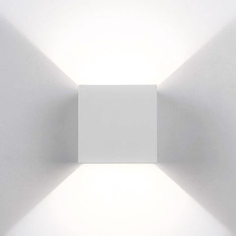 Applique LED cubo bianca da parete 12W IP65 – Luce calda, naturale o fredda – Up & down per esterno - Colore della luce: Luce fredda