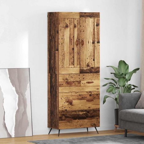 Highboard Altholz 69,5 x 34 x 180 cm Holzwerkstoff