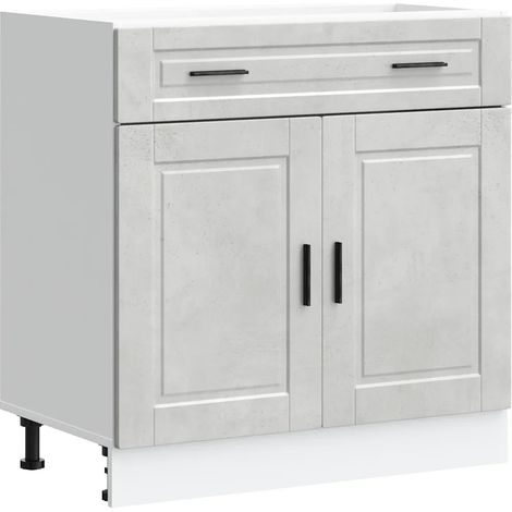 Armadio da cucina moderno 80 x 46 x 81,5 cm grande spazio di archiviazione pratico in legno ingegnerizzato grigio cemento 020050286