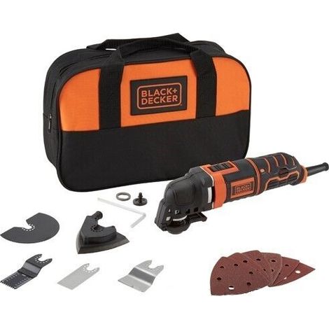 Black+Decker Utensile Multifunzione 300W taglio levigatrice + Accessori e Borsa