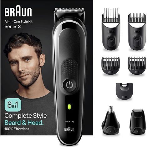 Tondeuse Tout-En-Un Series 3 MGK3440, 8-En-1, Kit Pour Barbe, Cheveux & Et Autres Zones (1/5)
