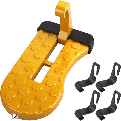 Marchepied de porte de voiture pour accès au toit, pédale de porte de voiture multifonction avec marteau de sécurité, crochet de verrouillage portable pliable pour la plupart des véhicules, SUV (1/5)