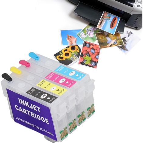 Cartouches d'encre rechargeables 4 couleurs avec puces permanentes : 603XLBK/603XLC/603XLM/603XLY (1/5)