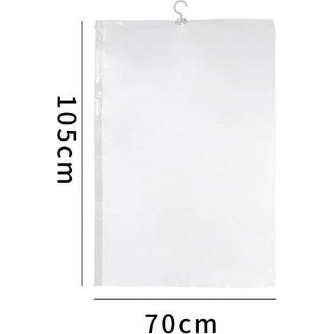 Sacchetti sottovuoto per appendere abiti, set da 4 (105 x 70 cm), sacchetti ermetici per abiti, cappotti e giacche, risparmio di spazio dell'80%, organizer per armadio