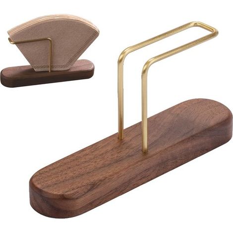 Porta filtri da caffè NTHProducts, porta sacchetti filtro, organizzazione perfetta, contenitore in legno di noce per filtri da caffè per casa e ristorazione (1/5)