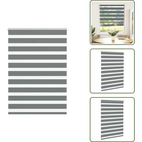 The Living Store Doppelrollo Dunkelgrau 100x100 cm Stoffbreite 95,9 cm Polyester - Doppelrollo (1/5)