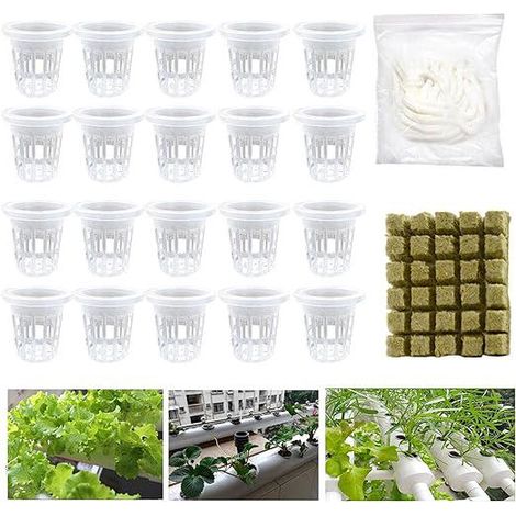 Kit de paniers filet hydroponiques - Conteneurs à mailles fendues pour cultures, accessoires de pots et paniers de plantation (1/5)