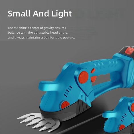 Taille-haie électrique sans fil 2 en 1 avec batterie au lithium (bleu) (1/5)