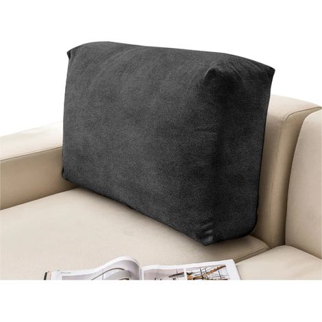Bezug für das Rückenkissen des Ecksofas, Samt, schwarz