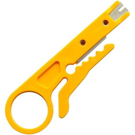 pair 4 petits couteaux à dénuder jaunes, outils à dénuder les fils, câbles téléphoniques, couteaux pour câbles réseau, petits couteaux à cartes/cadrans (1/5)