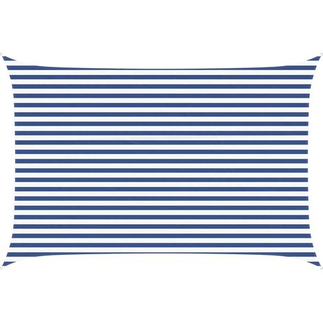 Toldo Vela de Sombra Azul y Blanco 4,5 x 3 m vidaXL