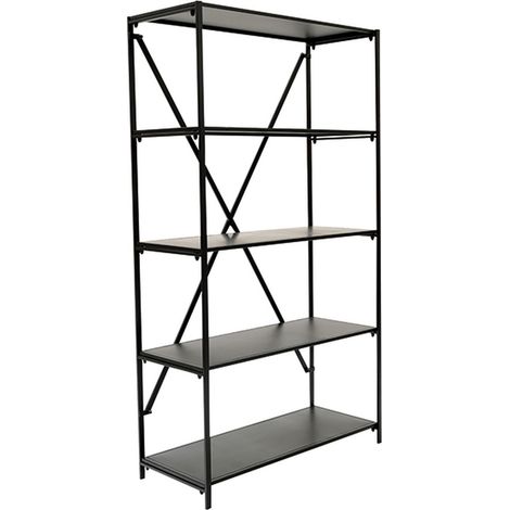Bibliothèque 5 étagères de rangement en métal design industriel (1/5)