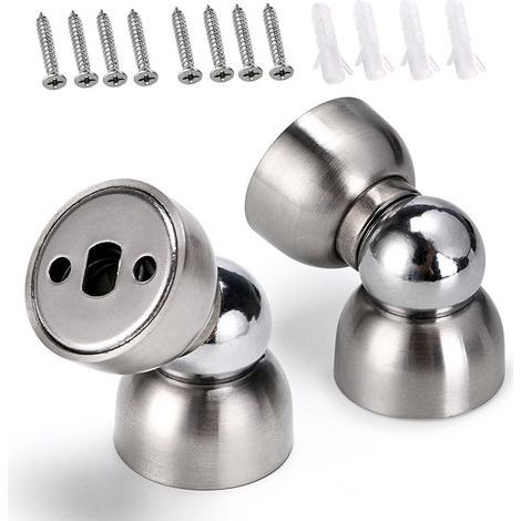 Two-piece stainless steel magnetic doorstop – screw fixing – silverHigh quality enhances quality of life. (1/5)