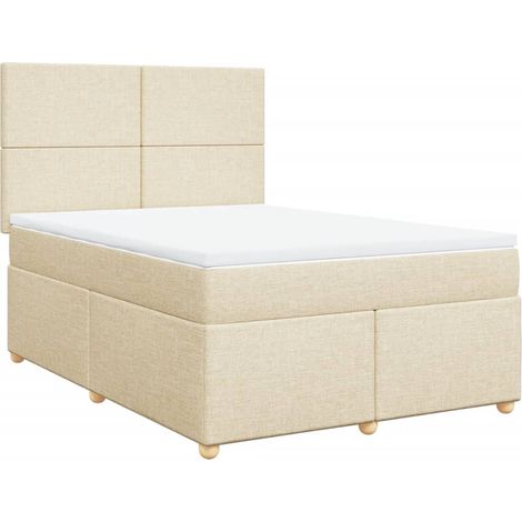 Maison Exclusive - Boxspringbett mit Matratze Creme 140x200 cm St (1/5)