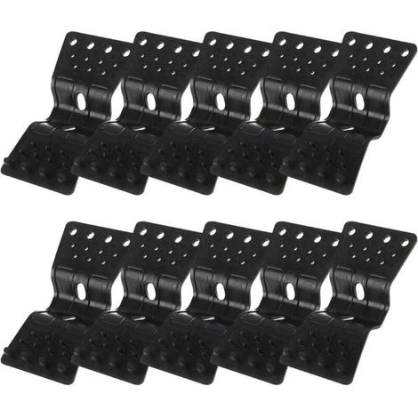 Packung mit 10 robusten Kunststoff-Schmetterlingsclips zur Befestigung von Schattierungsnetzen und -geweben, Gartenfolien und Gewächshausbefestigungen, Schwarz (1/4)