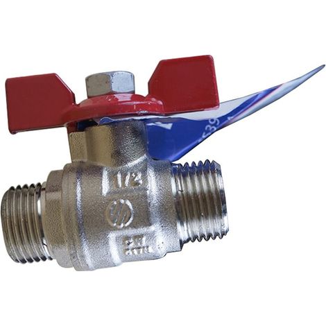 Vanne à sphère PN30 SENA ACS manette papillon rouge mâle mâle 1/2" (15/21) - Arco (1/4)