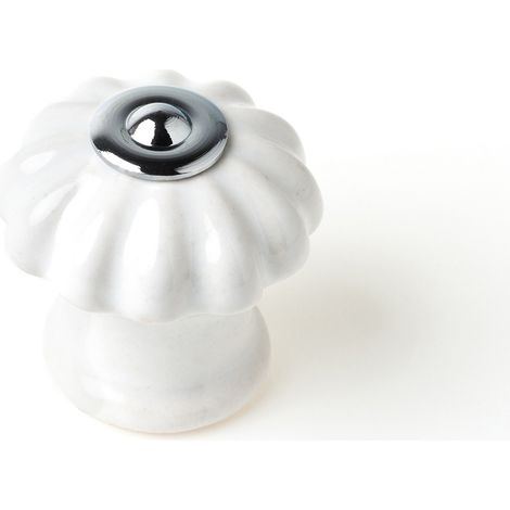 Bouton de meuble Style décoratif En Porcelaine - Acier Finition blanche Dimensions 282827mm Système de fixation Comprend des vis M4 1 unité - talla (1/5)
