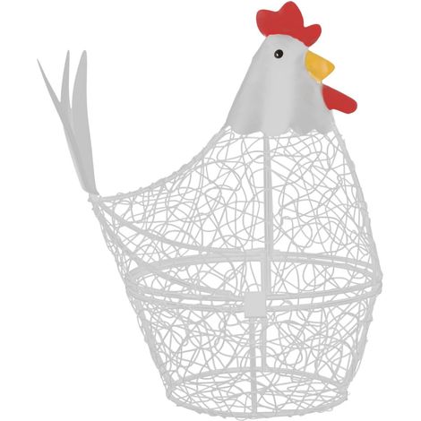 1 Panier À Œufs En Métal, Design Poule, Organisateur Cuisine, Support Portable, Rangement Fruits Et Légumes