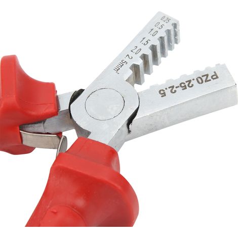 Pince à sertir tubulaire rouge de style allemand PZ0.25-2.5 (1/5)