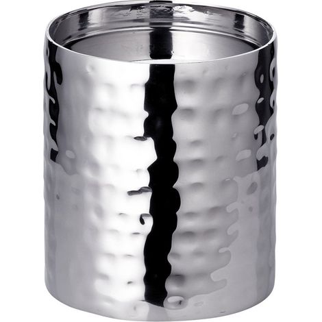 Bougeoir Porte-Bougie en Acier Inoxydable Poli Brillant avec Motif Ø 8,5 cm Hauteur 10 cm - PANGIVO (1/5)