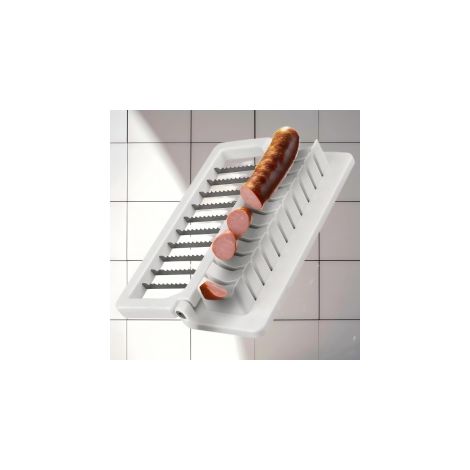 Ortviai – Wurstschneider mit Edelstahlklingen – Gehäuse aus 5 mm starkem verstärktem ABS, spülmaschinenfest – kompatibel mit Bratwurst, Wiener und Currywurst (1/5)