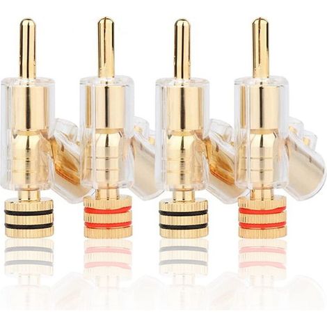 Geeignet für vergoldete Bananenstecker mit Verriegelung für HiFi-Lautsprecherkabel sowie für Lautsprecherkabelanschlüsse von Audioverstärkern.