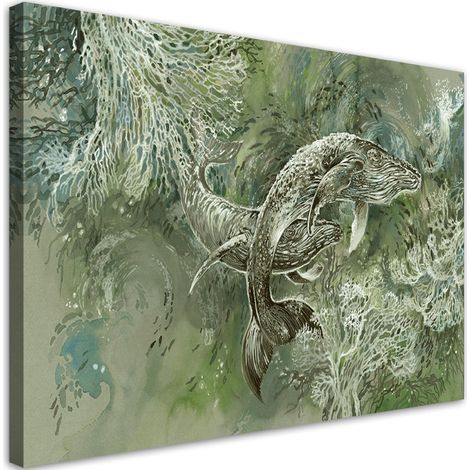 Tableau sur toile Une paire de baleines de humbacks 60x40 (1/5)