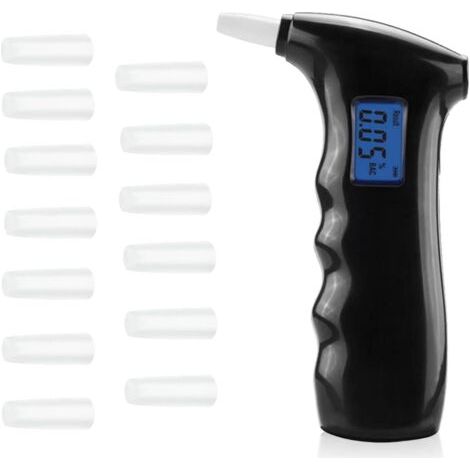 Alcootest Ethylotest Electronique, éthylomètre Professionnel avec 14 Embouts, éthylomètre Professionnel Portable, éthylomètre précis pour la Police avec écran Digital LCD (1/5)