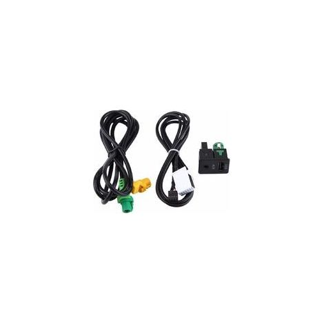 Adaptateur de câble auxiliaire Keenso AUX USB avec faisceau de câblage, compatible avec BMW Série 3 E87 E90 E91 E92 X5 X6 (1/2)