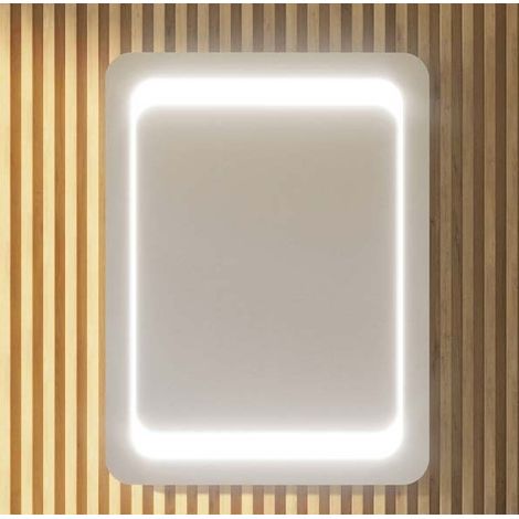 Umkehrbarer rechteckiger Badezimmerspiegel mit LED-Beleuchtungssystem 80x60 cm - Messina