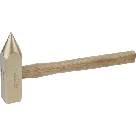 Marteau tête pointue - Manche Hickory - Tête 2000g, 600mm - Amagnétique - Antidéflagrant - Alliage Aluminium-Bronze (1/2)