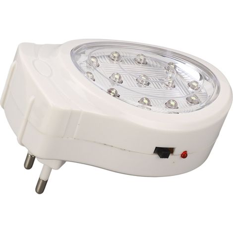 Lampe de secours LED 2W blanc froid 2 modes rechargeable, éclairage de panne secteur AC110-240V prise UE, économe en énergie (1/5)