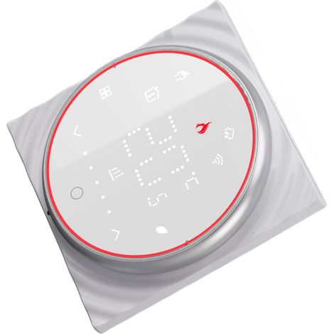 Intelligenter Thermostat für Ihr Zuhause: App- und Sprachsteuerung, programmierbar, hochpräzise, potentialfreier Wandkontakt, WLAN-fähig, geeignet für Heizungsanlagen (95–240 V Wechselstrom), weiß. (1/5)