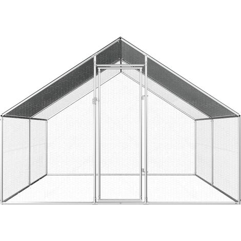 INLIFE Poulailler d'extérieur 2,75 x 4 x 1,92 m Acier galvanisé (1/5)