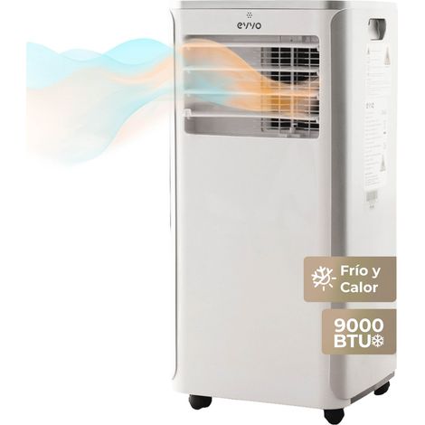 EVVO Aire Acondicionado Portatil Frio y Calora P9, silencioso, 4 en 1 - Refrigeración, calefacción, ventilación y deshumidificación