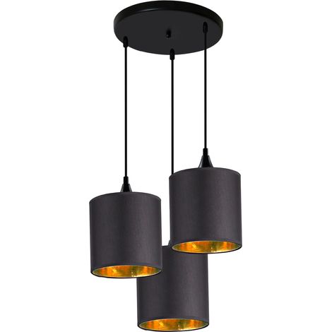 Suspension LONG Talerz 3xE14 40W noir/or Candellux (1/3)
