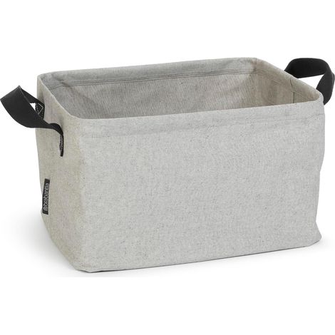 Panier à Linge Pliable - Multi-fonctionnelle Stockage - Se Plie à Plat - Revêtement Résistant à L'eau - Transport Facile - Poignées Souples - Gros Volume - Gris - 35 L (1/5)