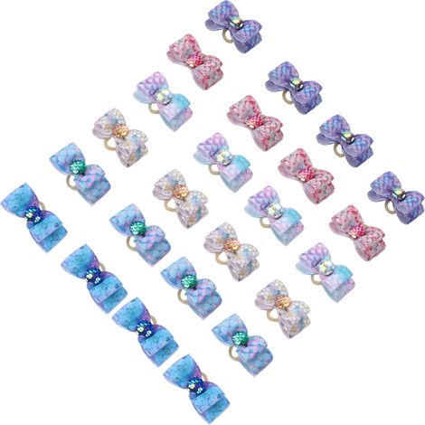 Lot de 24 élastiques pour animaux de compagnie (chiens et chats) - Accessoires de toilettage - Nœud papillon - Couleurs aléatoires (1/5)