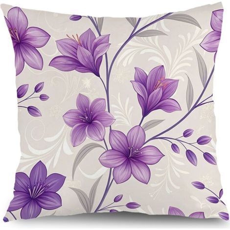Housse de coussin floral extérieur, décoration canapé extérieur,45×45cm (1/5)