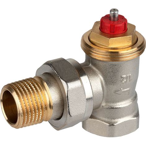 Thermostatventilkörper FX Messing vernickelt, Eck kurz, 3/8'' (1/3)