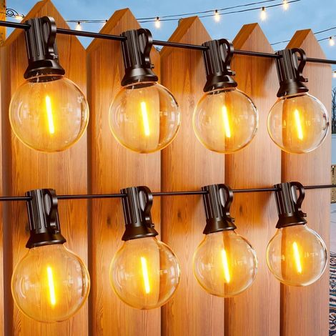 Guirlande Lumineuse Exterieure, 61M/200FT Guirlande Guinguette Exterieur avec 100+4 Ampoules en Plastique, IP45 Étanche pourJardin, Mariage, Fête de Famille, Balcon, Fête, Mariage (1/5)