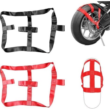 2 universelle Motorrad-Hinterrad-Spanngurte – Spanngurt für Motorrad, Anhänger, Rasenmäher, Motorrad (1/4)
